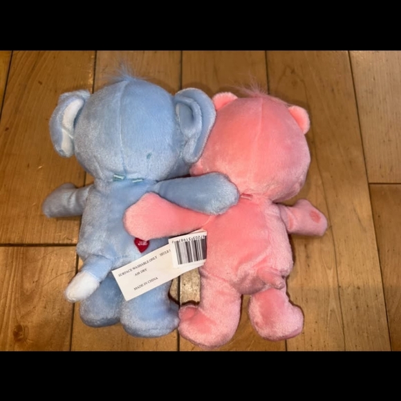 Care Bears Pink and Blue Plush Duo Cheer Bear Loyal Heart - Picture 6 of 9